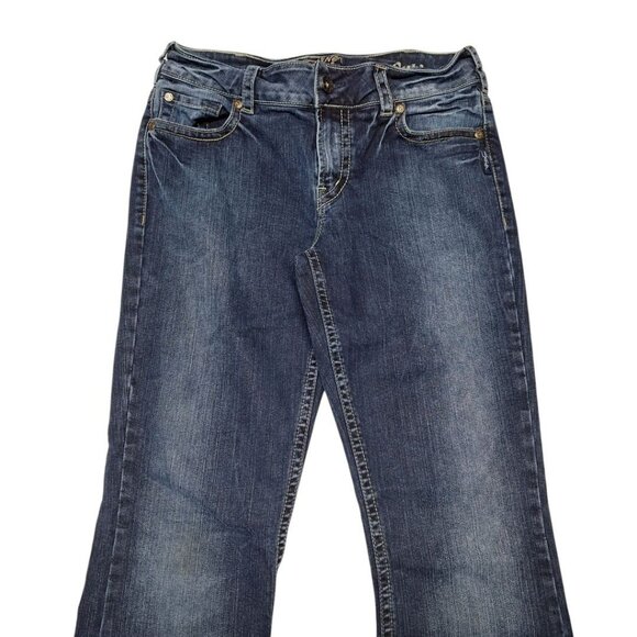 Silver Jeans Suki Womens 31 Blue Denim Embroidered Bootcut - Picture 2 of 10